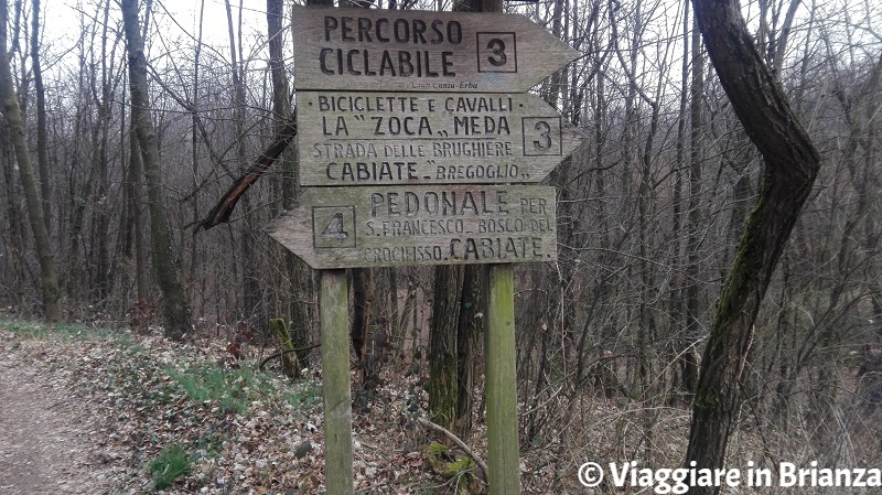 Parco della Brughiera Briantea, i cartelli per il sentiero 3