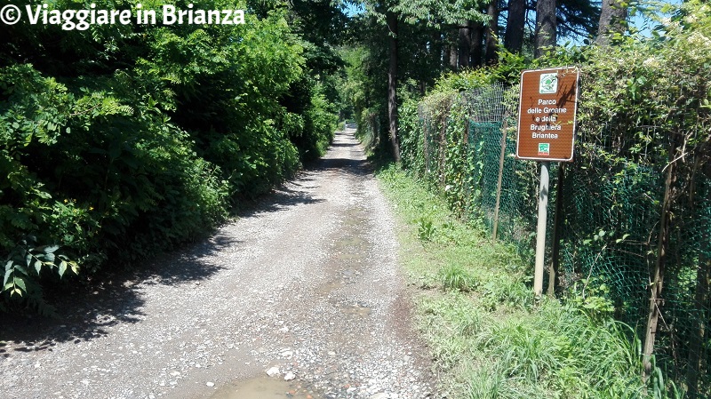 L'inizio del sentiero 3 del Parco della Brughiera Briantea