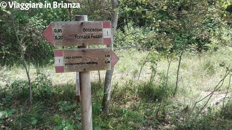 Le indicazioni per il Lago Azzurro a Lentate