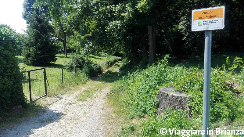 L'ingresso del sentiero 1 del Parco della Brughiera Briantea