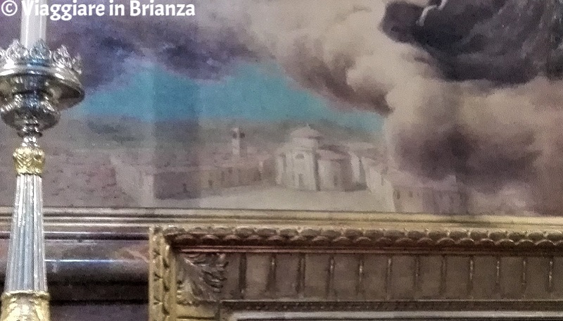 Il dettaglio del borgo di Seregno nel quadro della Basilica di San Giuseppe