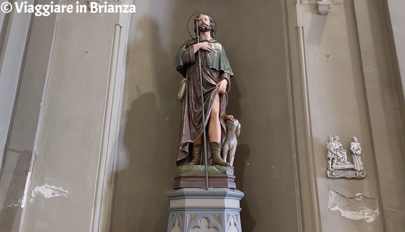 La statua di San Rocco nel Santuario di San Rocco a Mariano Comense