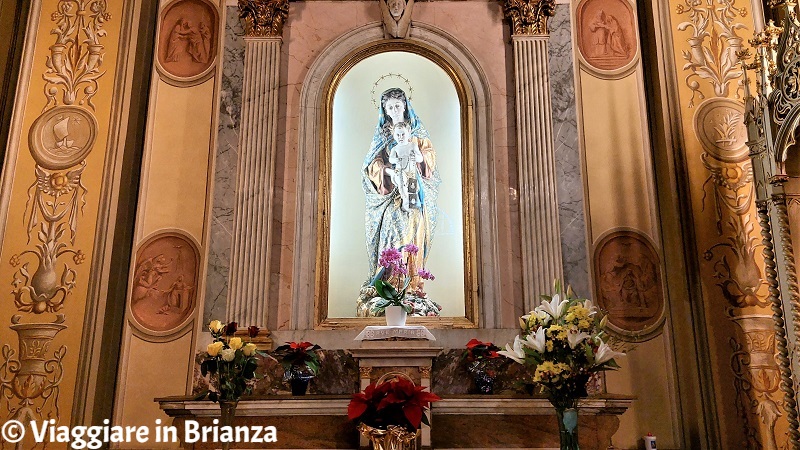 Chiesa di Seveso, la statua dell'altare della Beata Vergine