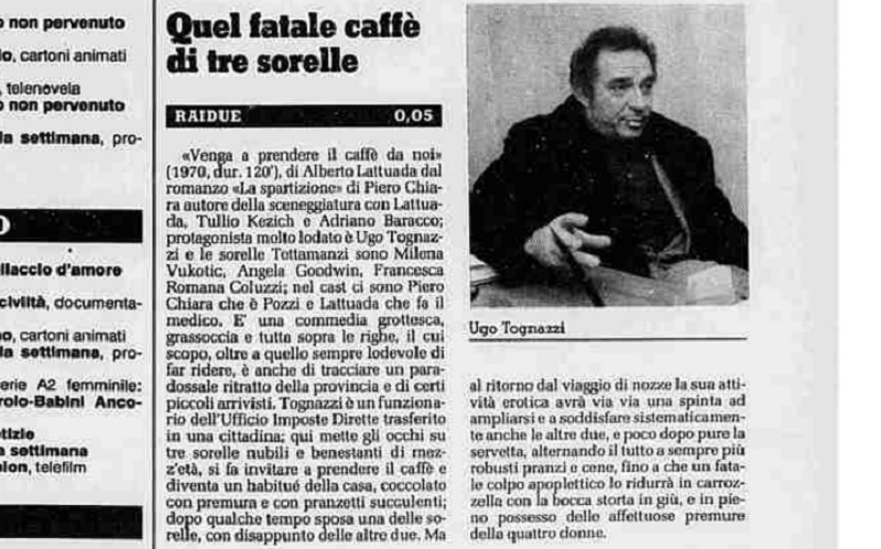 Ugo Tognazzi in Venga a prendere il caffè da noi